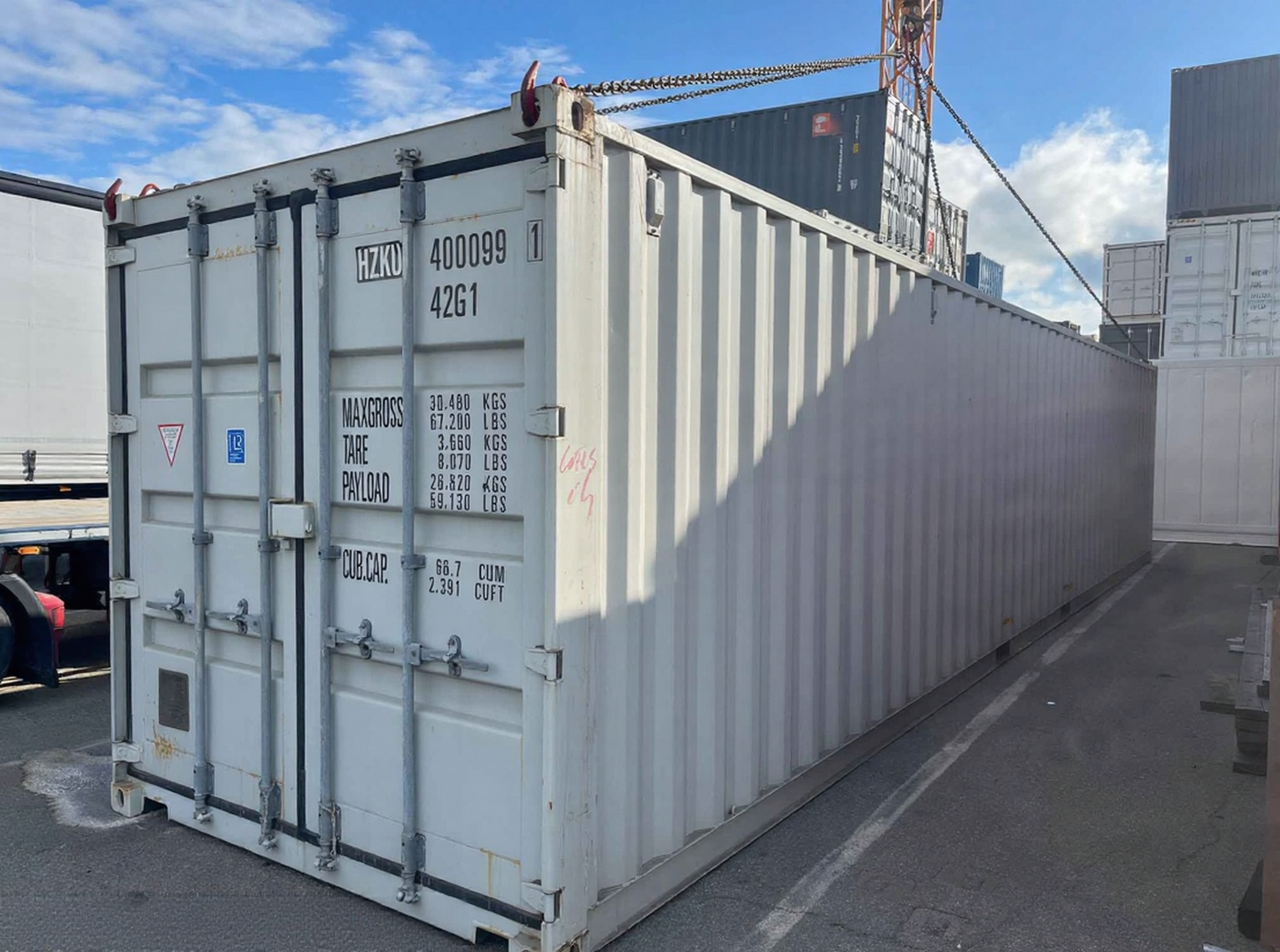 Conteneur maritime 40 pieds – RAL 7035