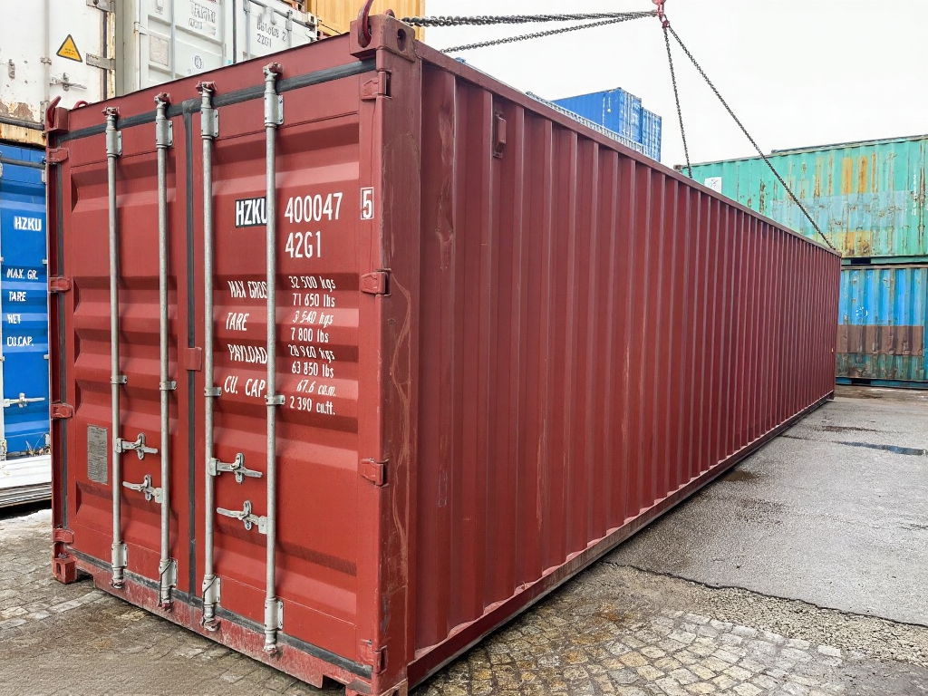 Conteneur maritime d'occasion 40 pieds – Bordeaux (RAL 3009)