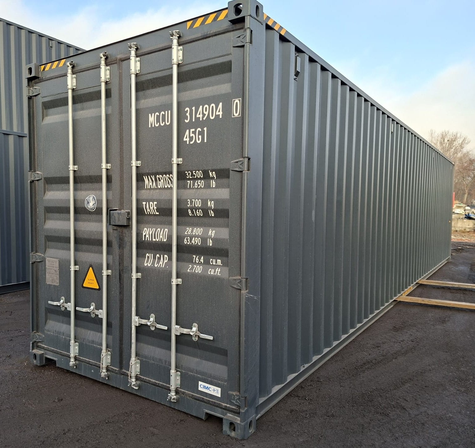 Neuer 40-Fuß-High-Cube-Container – Anthrazitgrau