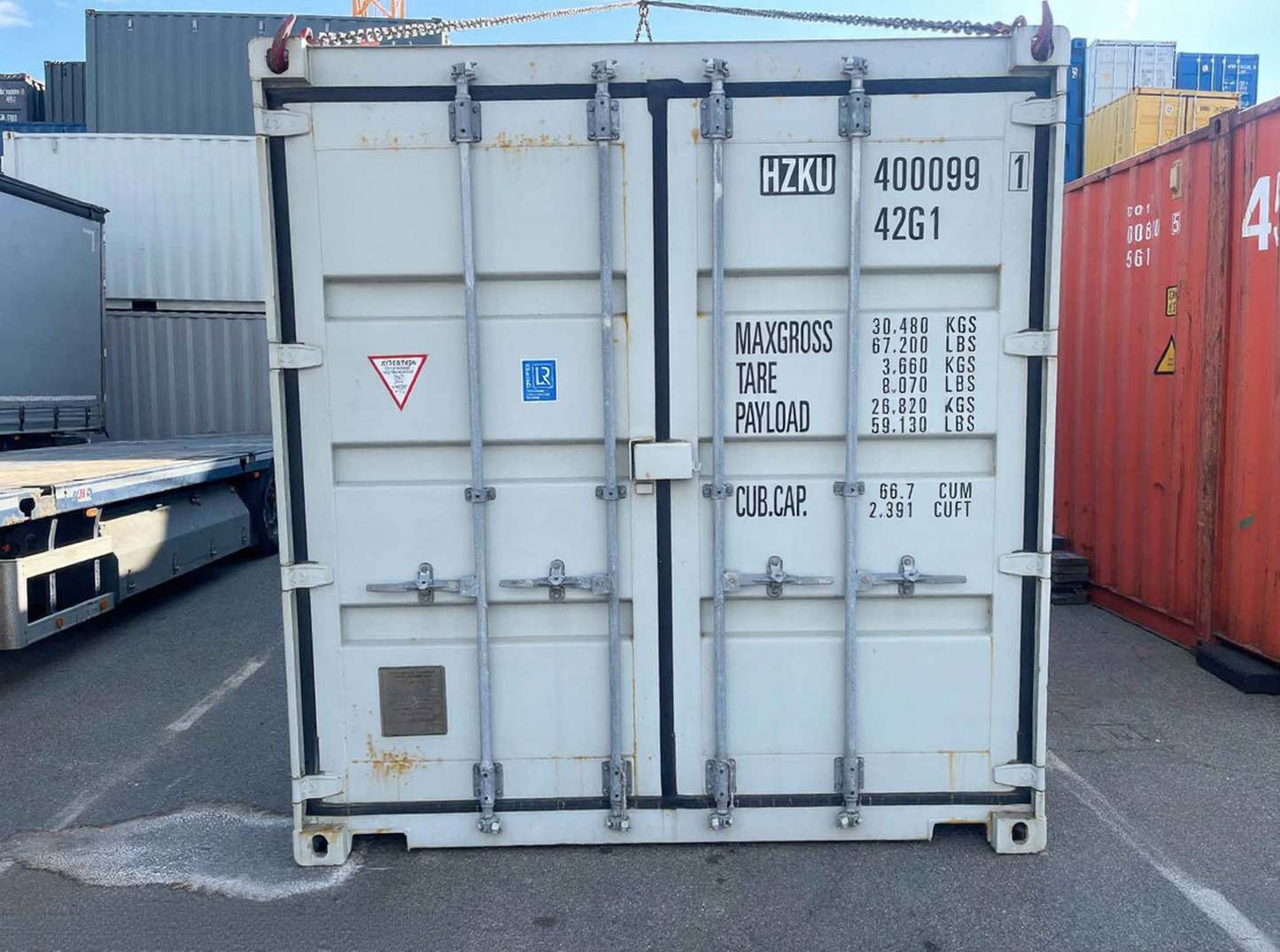 Conteneur maritime 40 pieds – RAL 7035