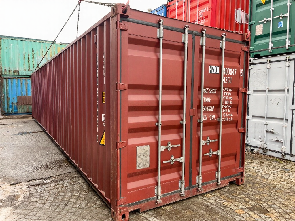 Conteneur maritime d'occasion 40 pieds – Bordeaux (RAL 3009)