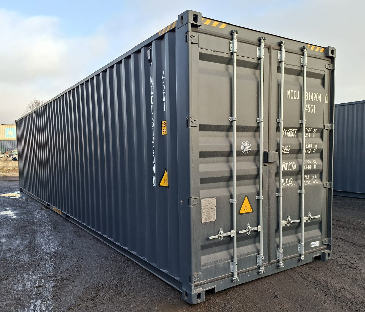 Neuer 40-Fuß-High-Cube-Container – Anthrazitgrau