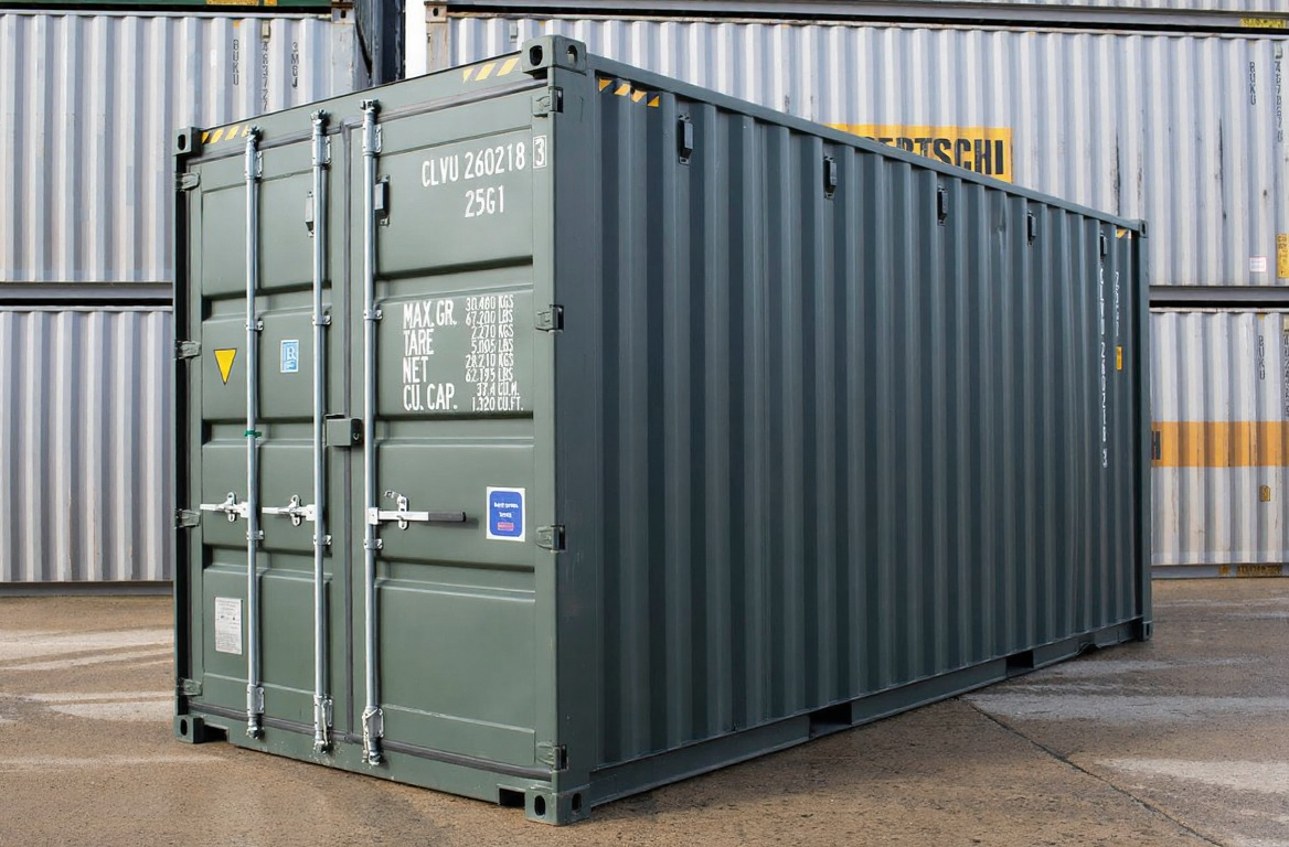 Container marittimo Dry High Cube da 20 piedi (verde scuro)