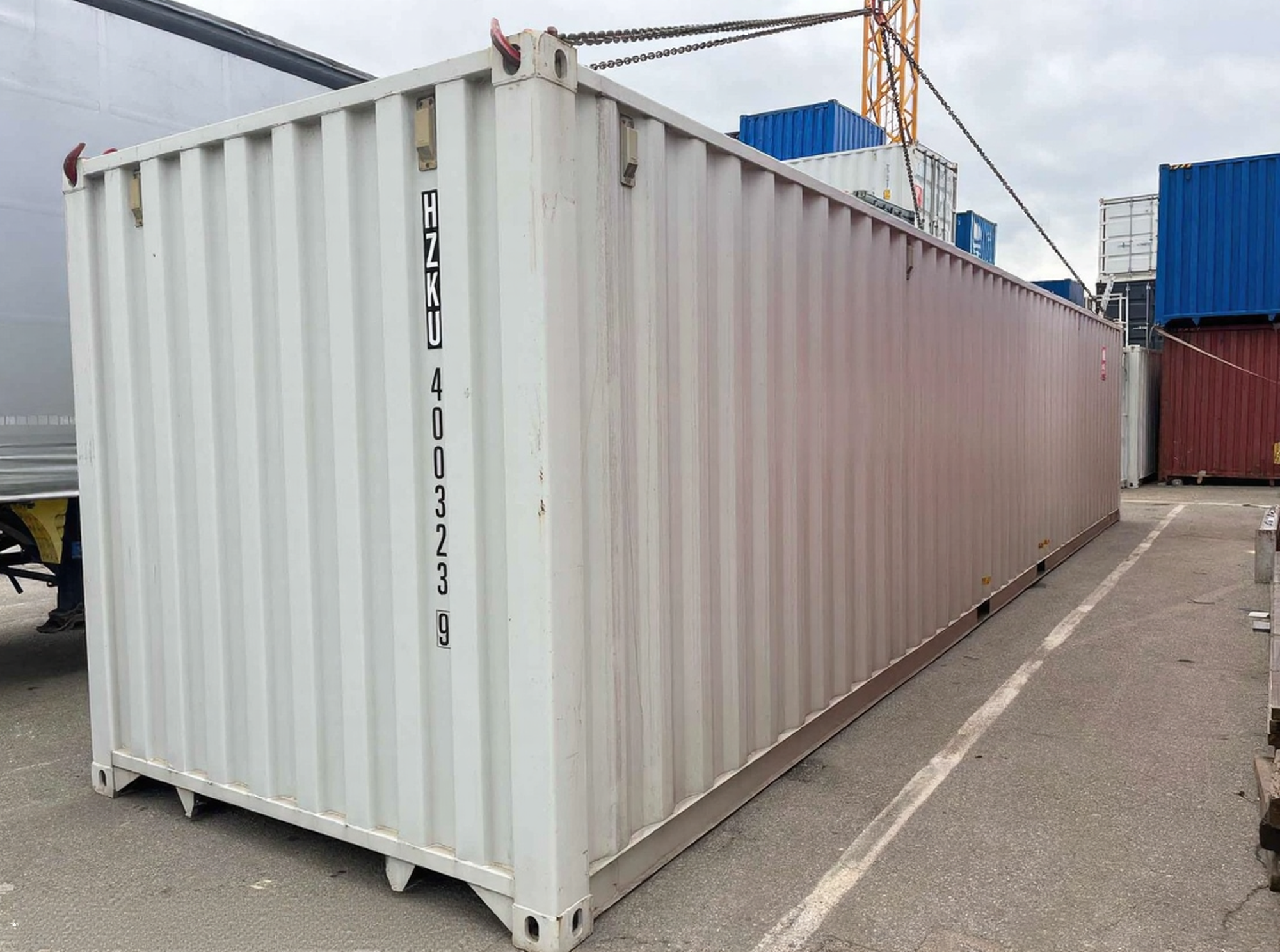 Conteneur maritime 40 pieds d'occasion – RAL 7035