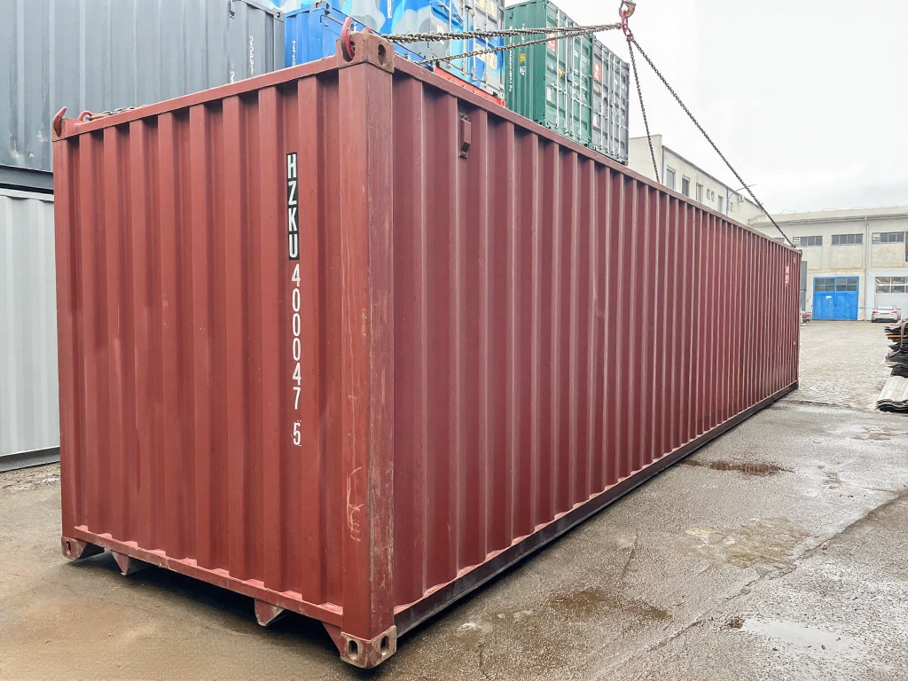 Conteneur maritime d'occasion 40 pieds – Bordeaux (RAL 3009)