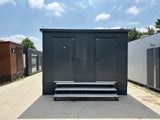 Container sanitario doppio 4,00 × 2,00 m – Con doccia e serbatoio per acque reflue