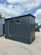 Container sanitario doppio 4,00 × 2,00 m – Con doccia e serbatoio per acque reflue