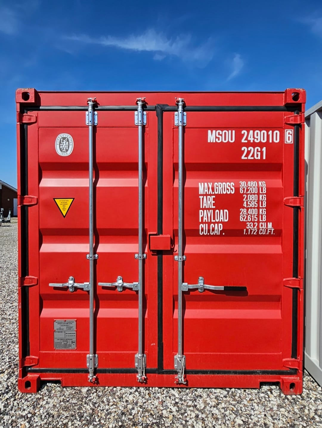 Bellissimo container nuovo da 20 piedi in RAL 3001 (rosso)