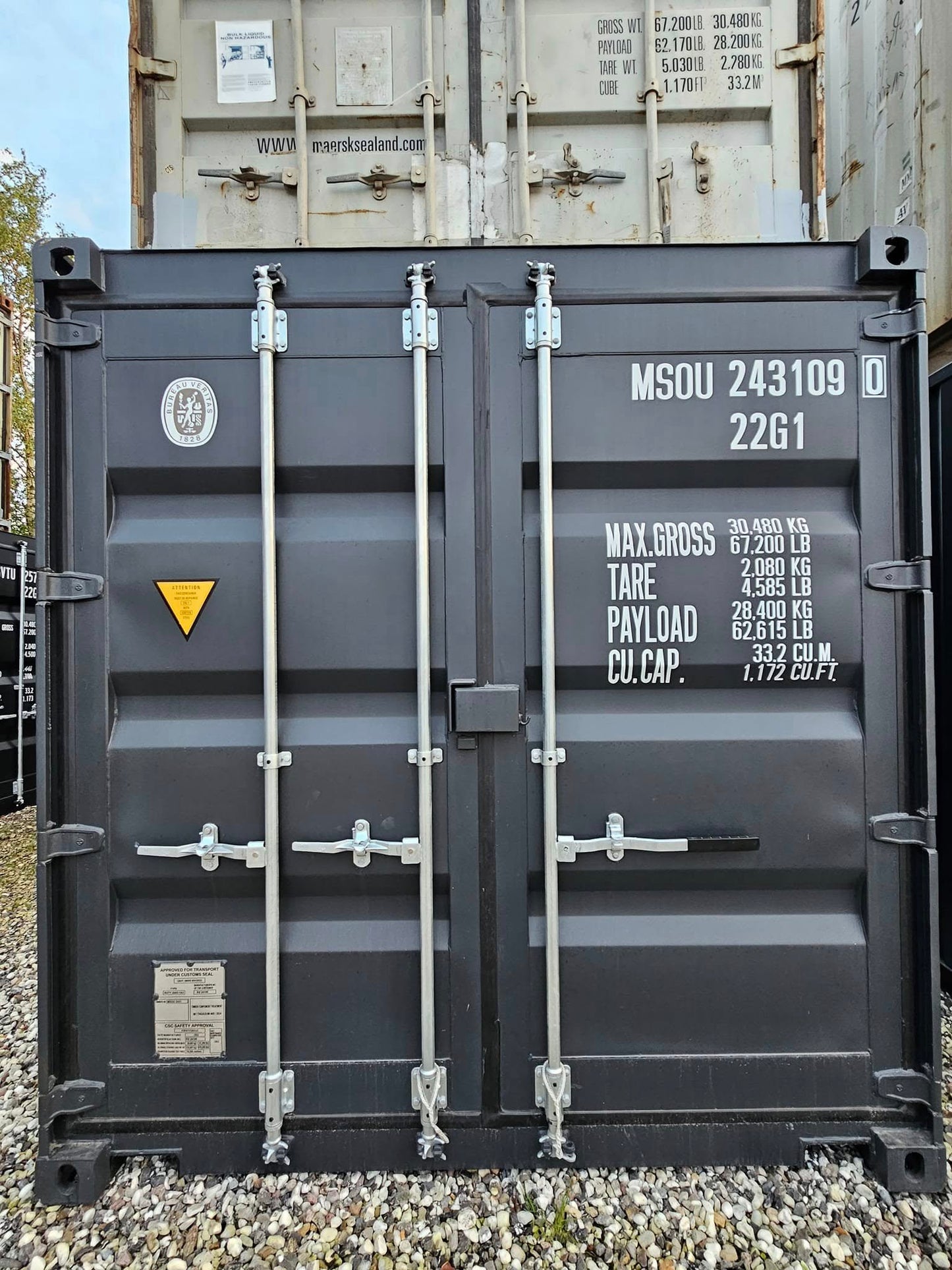 Nuovo container da 20 piedi – RAL 7016 con Easy Lock e Lockbox