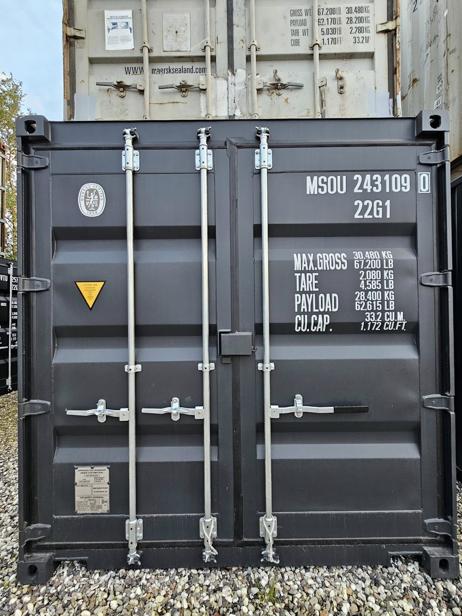 Nuovo container da 20 piedi – RAL 7016 con Easy Lock e Lockbox