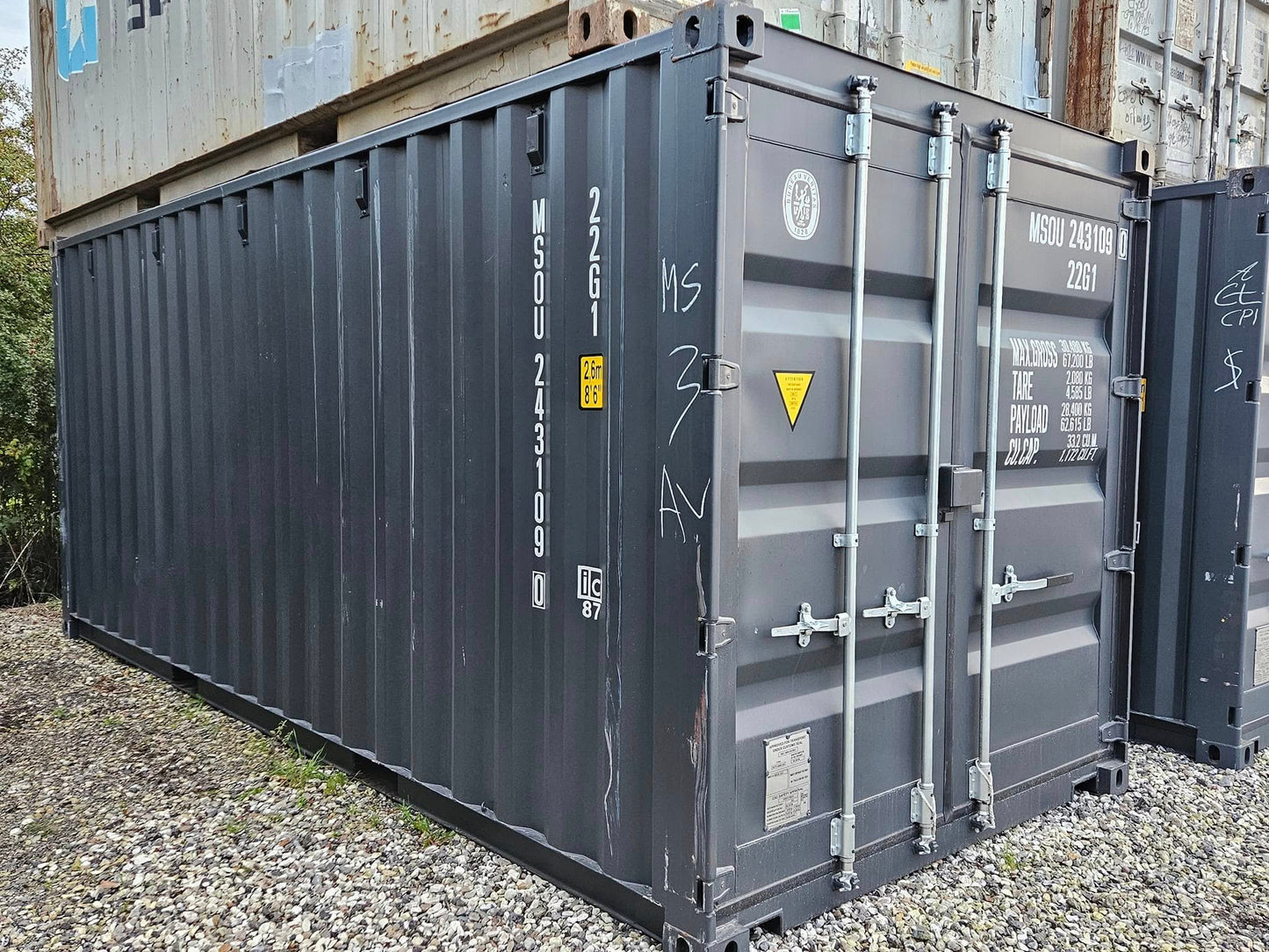 Nuovo container da 20 piedi – RAL 7016 con Easy Lock e Lockbox