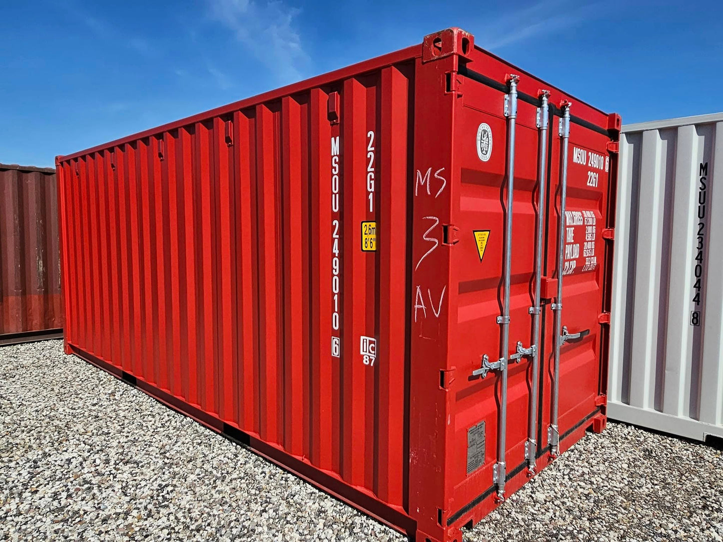 Bellissimo container nuovo da 20 piedi in RAL 3001 (rosso)