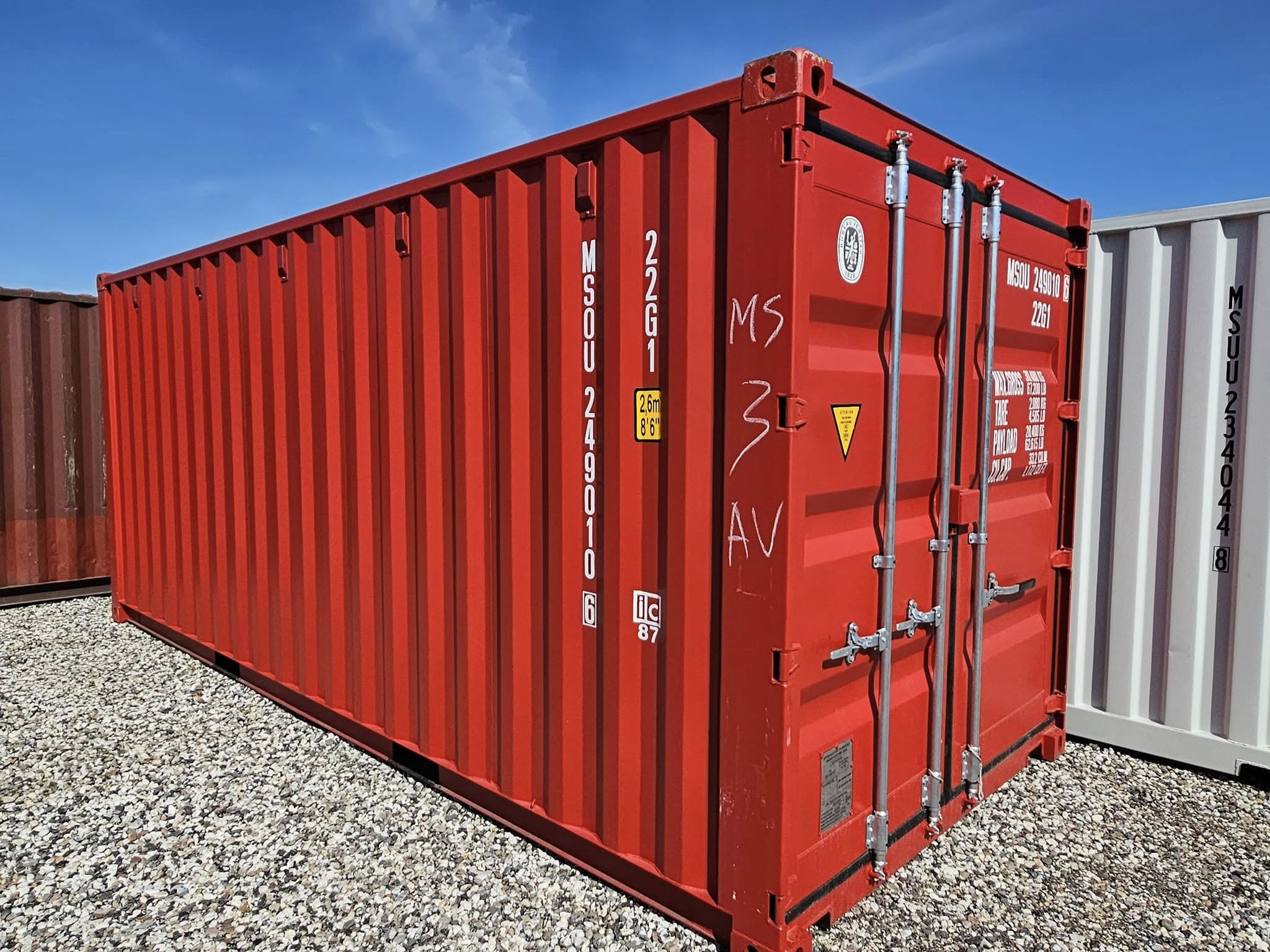 Bellissimo container nuovo da 20 piedi in RAL 3001 (rosso)