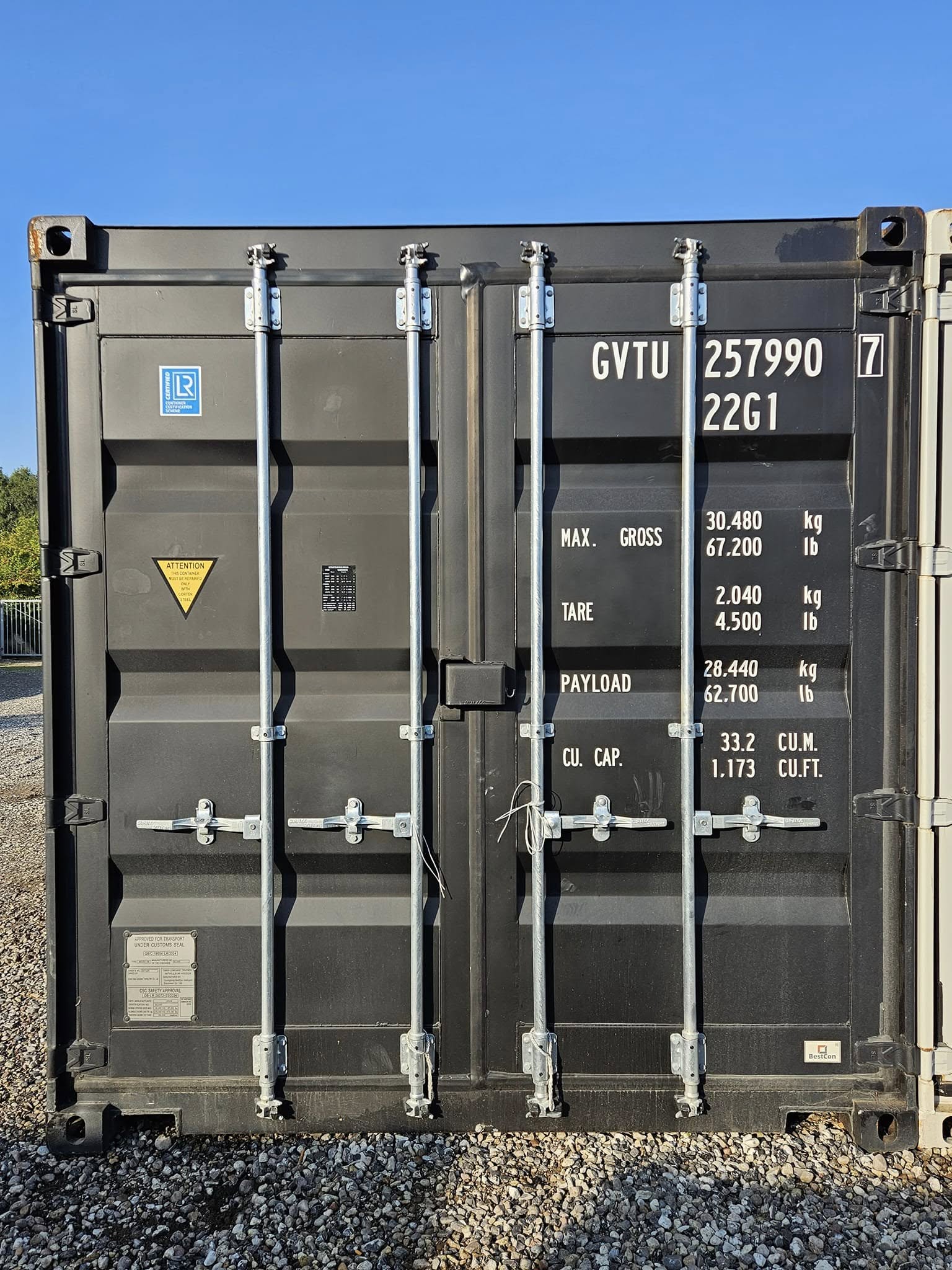 Nouveau beau conteneur de 20 pieds en RAL 9005 (noir profond)