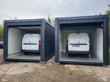Garage container 6,00 × 3,00 m avec porte sectionnelle