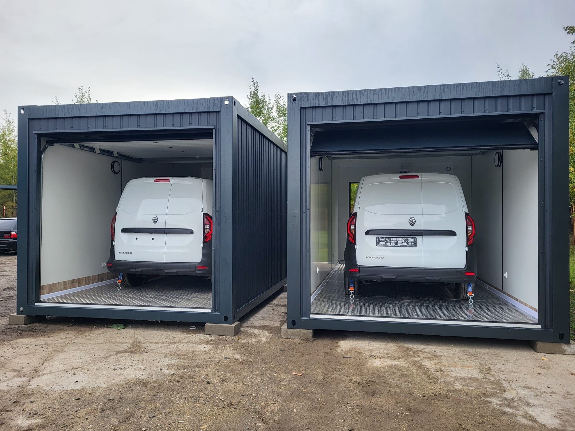Garage container 6,00 × 3,00 m avec porte sectionnelle