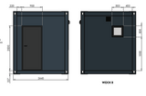 Container abitativo 6,00 × 3,00 m – Con cucina, bagno e doccia