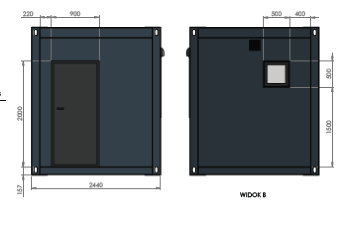 Container abitativo 6,00 × 3,00 m – Con cucina, bagno e doccia